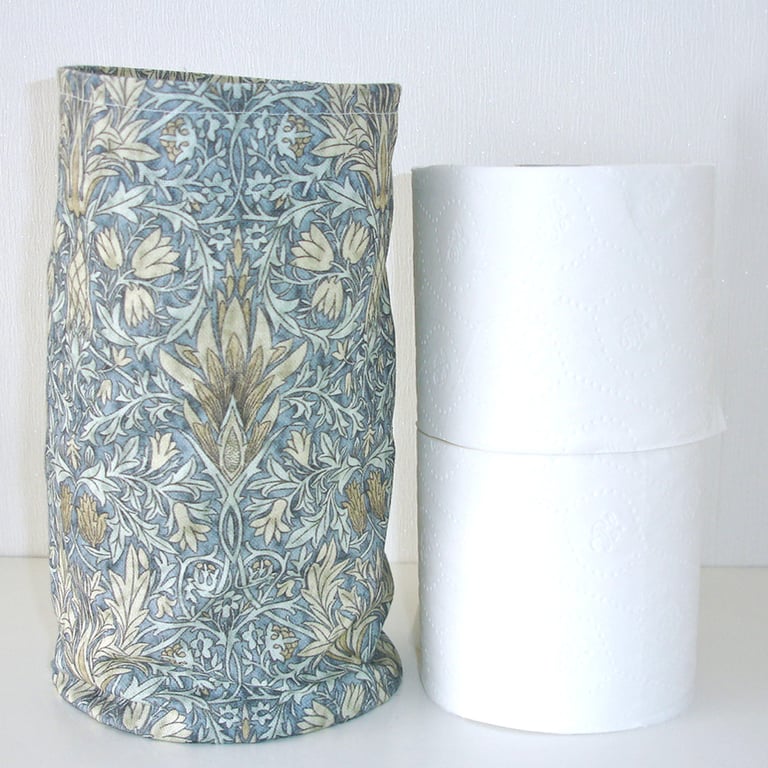 Toilet Roll Holder William Morris Snakeshead Blue 2 Loo Rolls Storage Basket