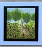 Hand painted hare card - Image 3