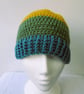 Autumn colours striped crochet beanie hat for an adult - Image 3