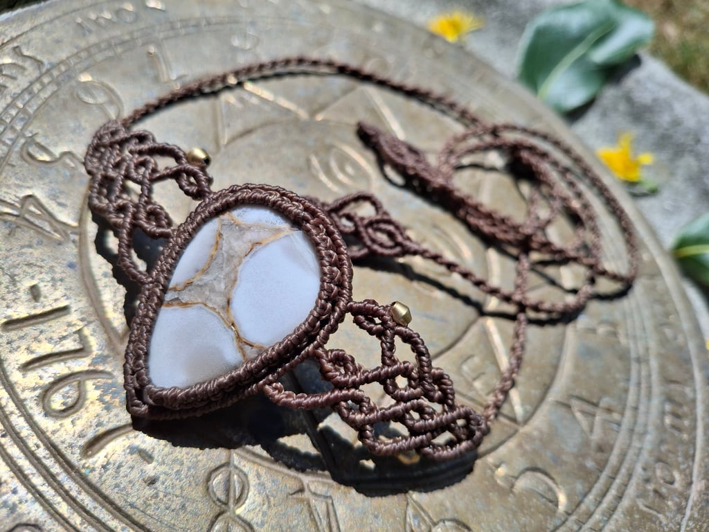 Cobra Jasper Macrame Necklace 