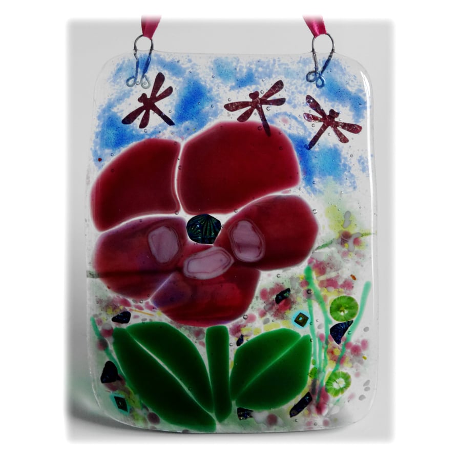 Pansy Picture Fused Glass Flower 005 