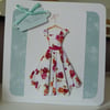 Pretty Red Dress Birthday Card