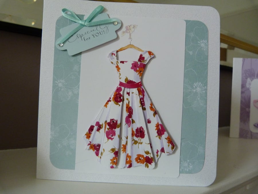 Pretty Red Dress Birthday Card