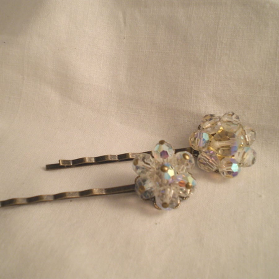 Vintage Aurora Borealis Hair Pins/Bobby Pins