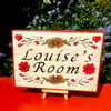 Bespoke personalised bedroom sign