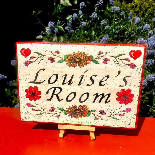 Bespoke personalised bedroom sign