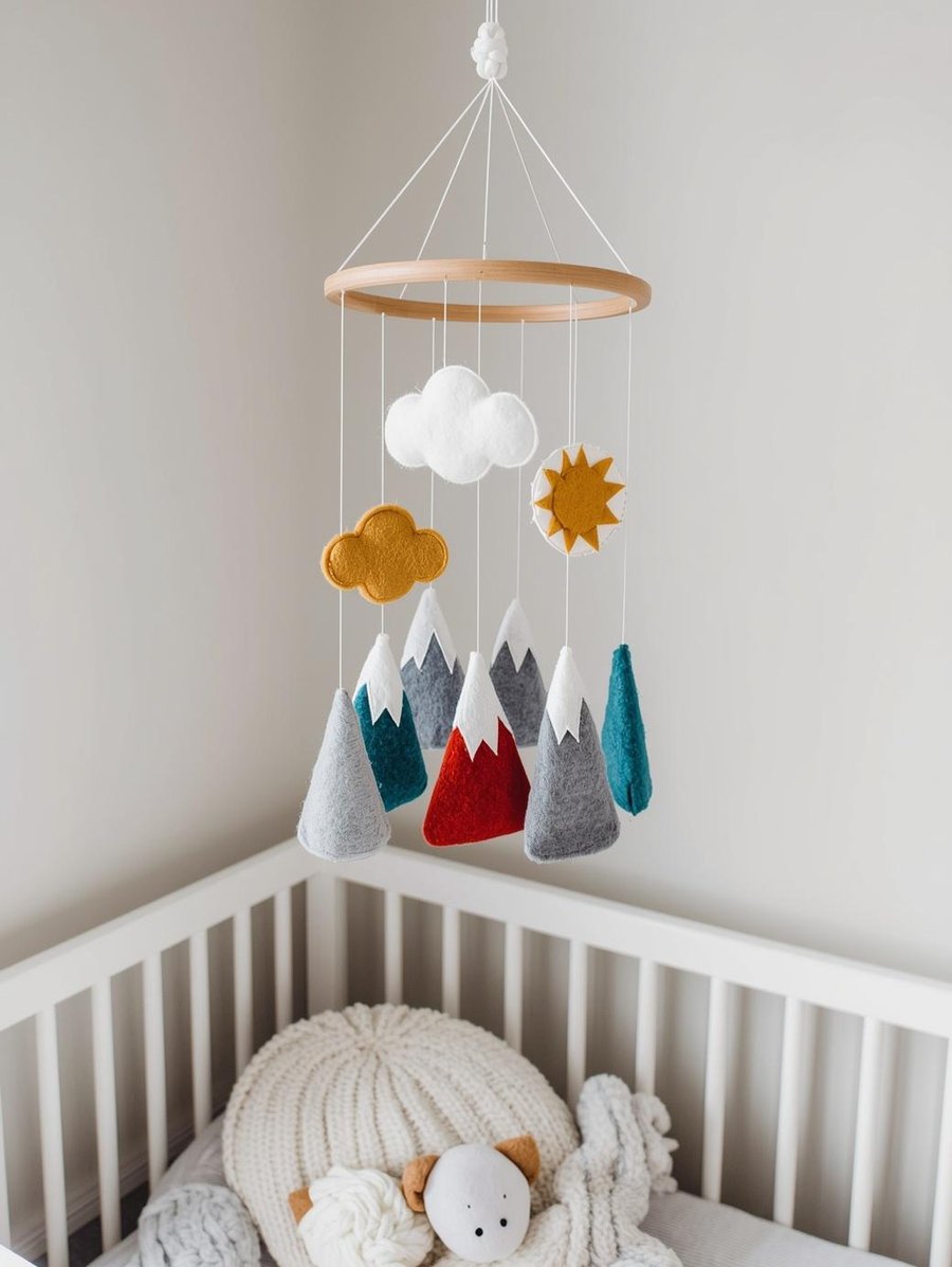 DIY Baby Mobile Kit - Nordic Style Colourful Mountains for Boy