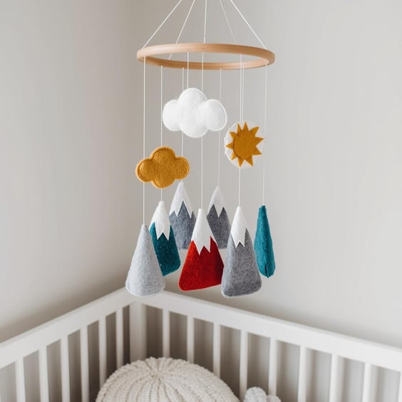 DIY Baby Mobile Kit - Nordic Style Colourful Mountains for Boy