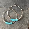 Silver & Turquoise Silver Hooped Earrings 