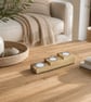 Triple Upcycled Wooden Tealight Holder Reclaimed Wood Candle Gift - Image 4
