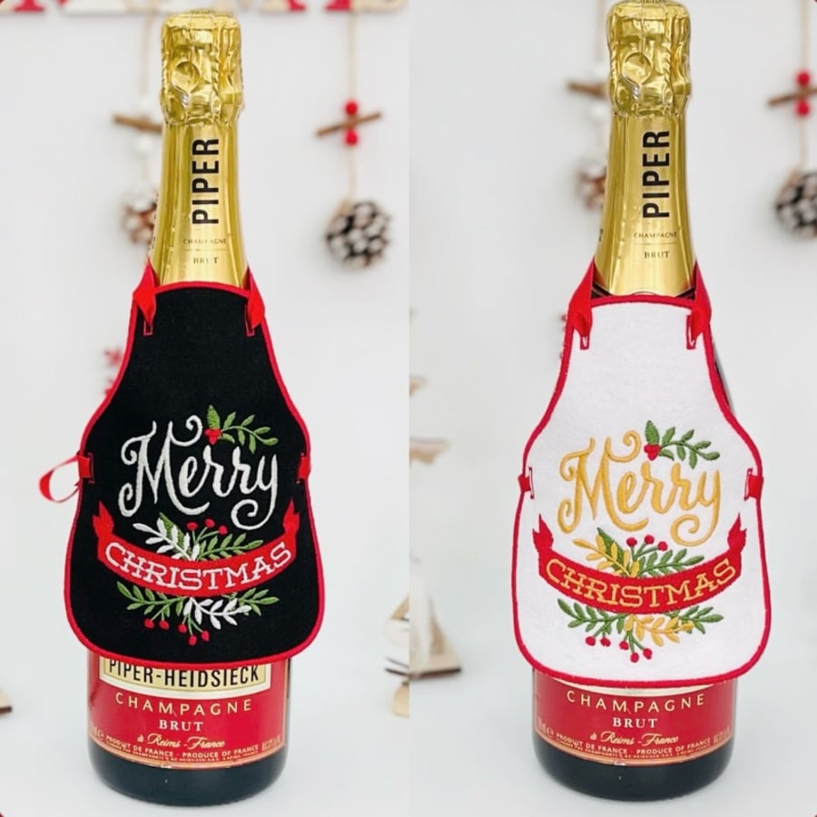 Personalised Christmas Bottle Apron 