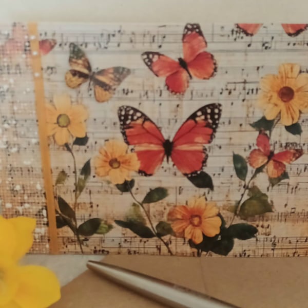 Handmade Mixed Media Butterfly Card
