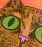 Tortoiseshell Cat, 4-colour risograph print - Image 3