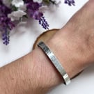 Stripe Textured Hammered Aluminium Cuff Bracelet