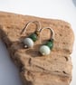 Earrings, silver green moss agate, amazonite drop earrings. - Image 7