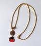 Floral Charm with Enamelled Black Cat & Pumpkin Pendant Necklace - Image 4