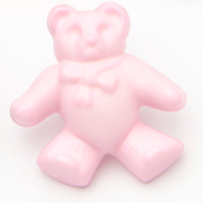 10 baby pink teddy Bear buttons 25mm