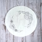 Summer flower embroidery wreath design. Wildflower wreath embroidery sticker.