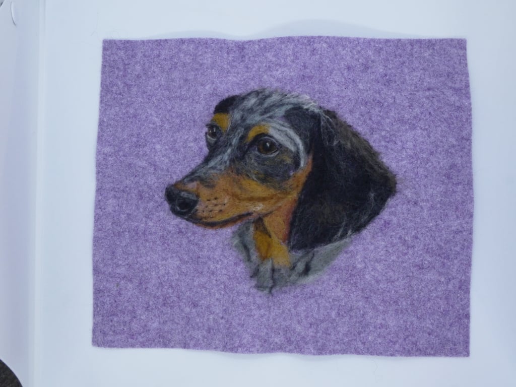 Perfectly imperfect Needle felted realistic Dachshund original artwork