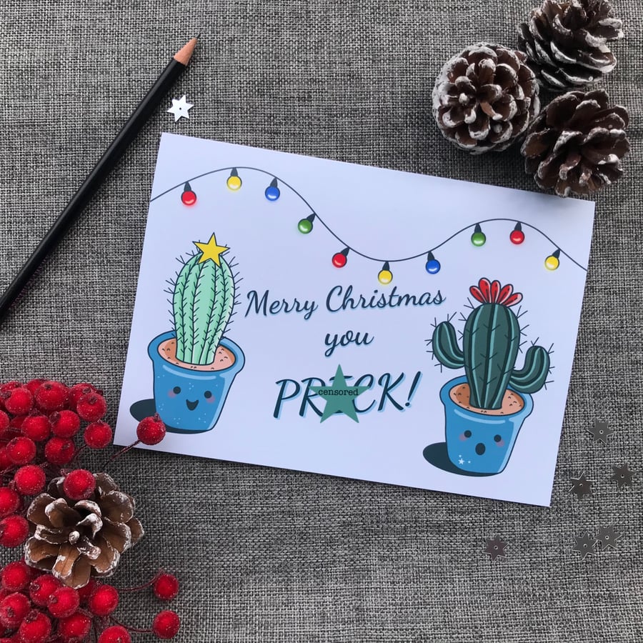 Cheeky Cactus Christmas Card