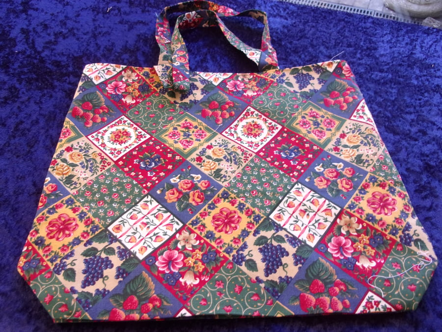Patchwork Design Fabric Shopping Bag