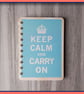 Keep Calm and Carry On poster spiral bound Notebook Blue - Image 2