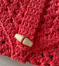 Granny Square Book Sleeve - Book Wrap - Red Crocheted Book Sleeve - Image 7