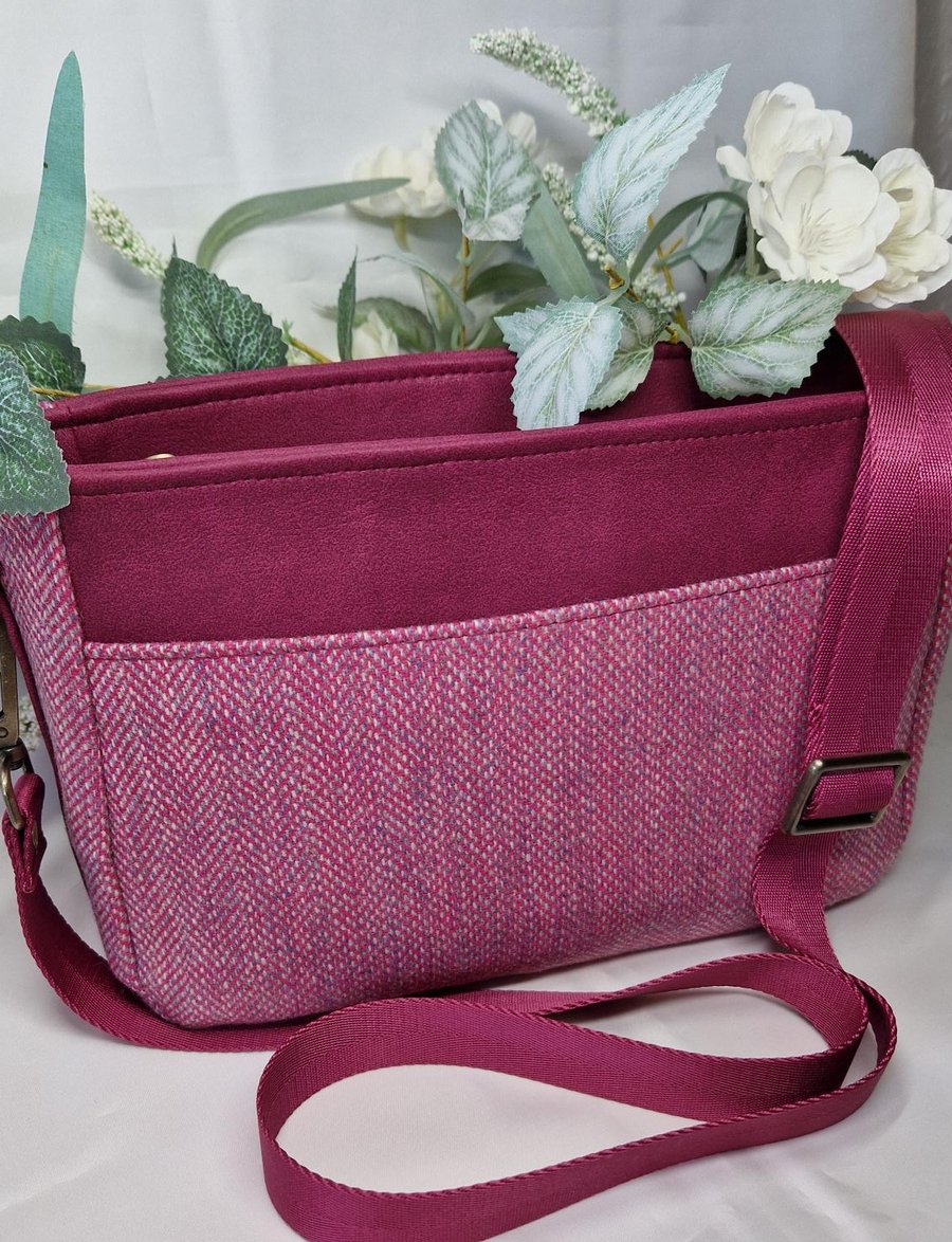 Yorkshire Tweed & Faux Leather Eden Crossbody Bag