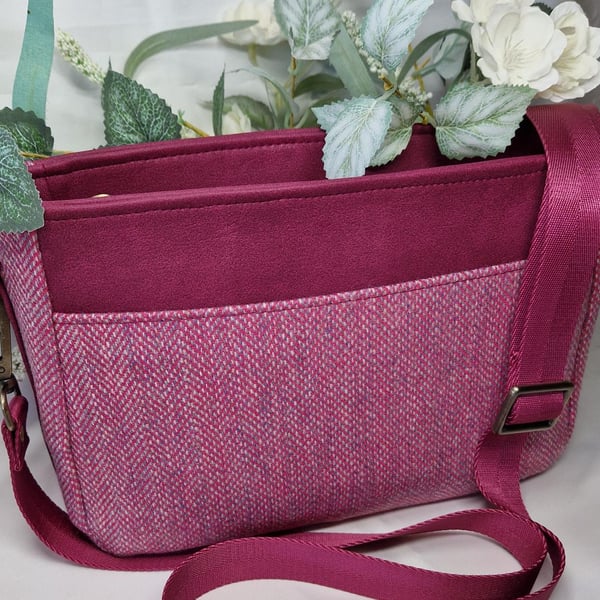 Yorkshire Tweed & Faux Leather Eden Crossbody Bag