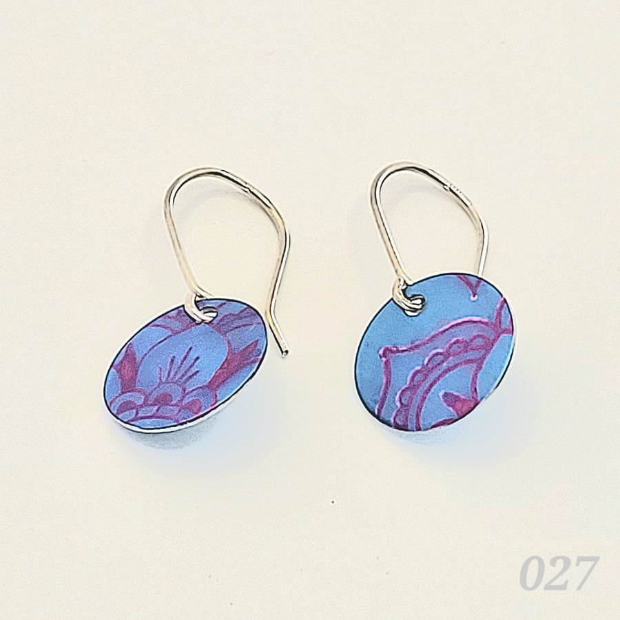 027 - Handmade Aluminium and Silver Reversible Earrings