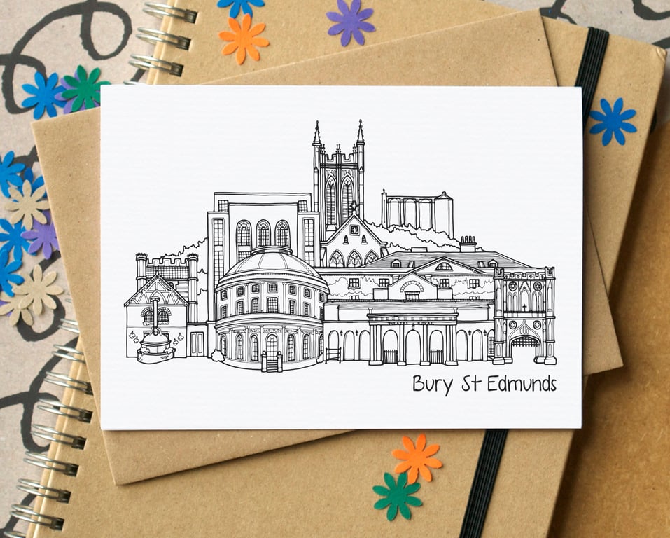 Bury St Edmunds Skyline Greetings Card