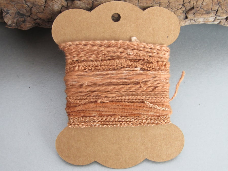 Small Bright Tan Brown Cutch Natural Dye Fine Textured Thread Pack