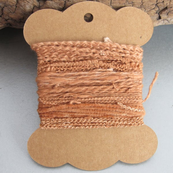 Small Bright Tan Brown Cutch Natural Dye Fine Textured Thread Pack