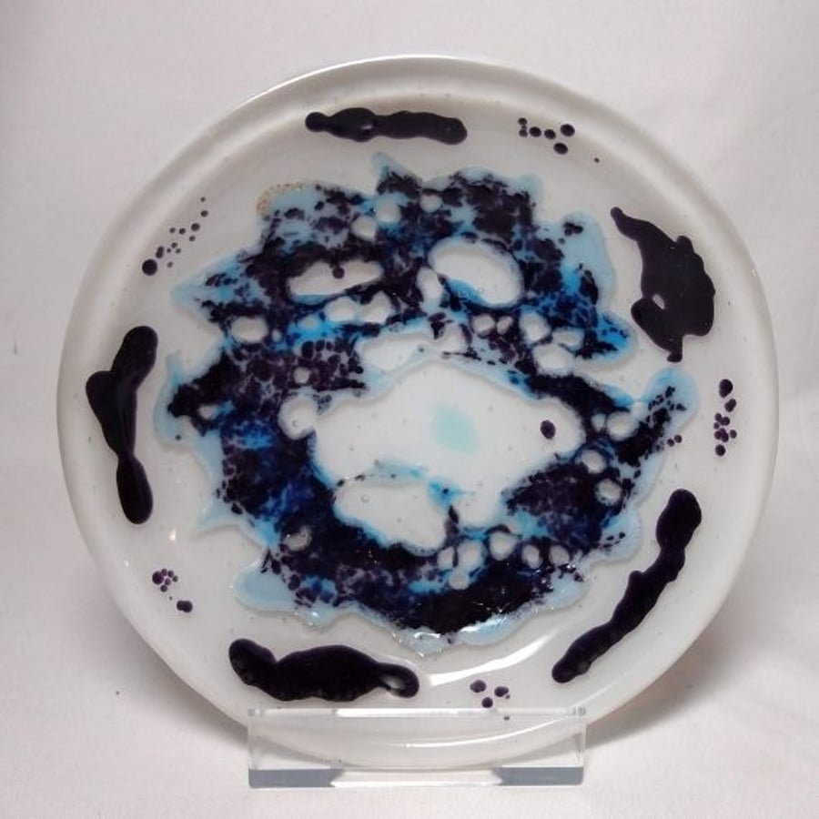 Interesting Fused Art Glass Dish