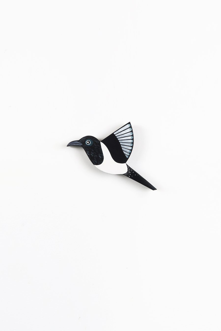 Magpie wall art, British bird wall hangings, gift for bird lover.