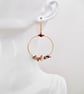 Mixed Stone Earrings Dangle Gold Coloured Metal Hoop  Mix Of Healing Crystals - Image 1