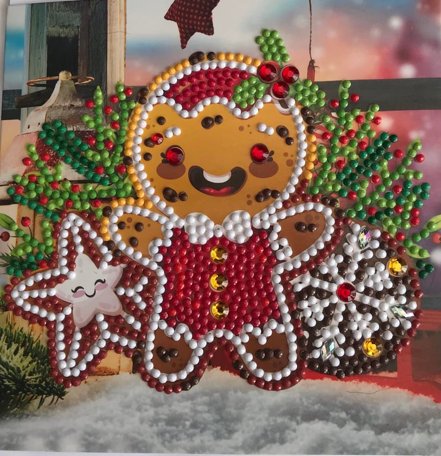  Diamond Art Christmas Card Gingerbread 2