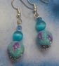 Beautiful Blue Dangling Beaded Earrings - Image 3