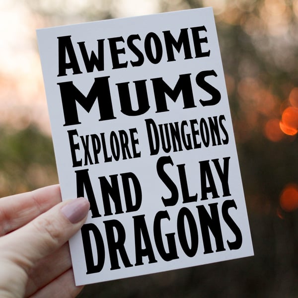 Awesome Mum Dungeons and Dragons Card, Card for Mum, Mum Birthday Card