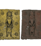 benin bronze wall mountable plaque, african king sculpture tribal art decoration