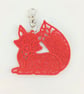 Red Fox textured bag charm or keyring - British Wildlife