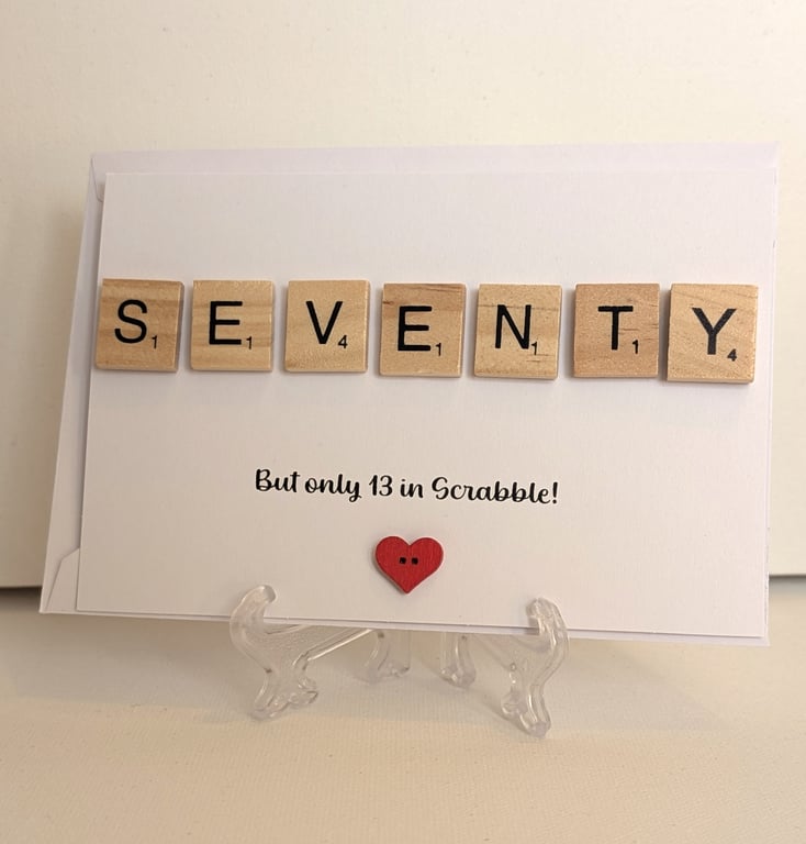 70th Birthday scrabble greetings card