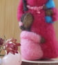  Handmade needle felted Mum with baby and child figure - Image 3