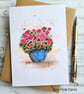 Geranium Blank Card - 3D, decoupage card, original art, birthday, thanks  - Image 6