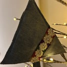 Handmade hanging decoration - rustic Christmas tree in pre-loved denim