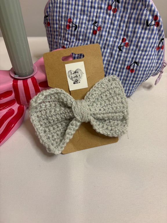 Silver Sparkle Hair Bow