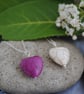 Heart pendant necklace fine silver chain - Image 1