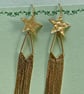 Star chain drop earrings disco statement beautiful retro - Image 5