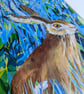Hare Art Print -  Meadow Hare mounted art - Image 4