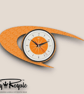 Mid Century Modern Royalexe™ Laminate Clock By Royale - The Boomerang in Orange